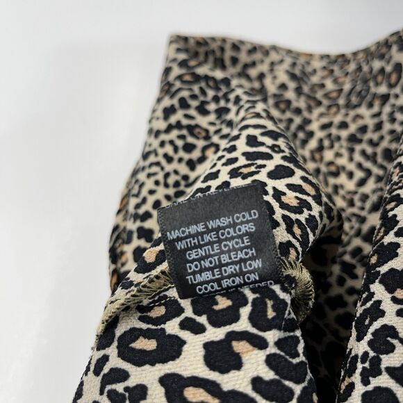 Cure 1XL Tank Top Blouse Brown Animal Print Sleeveless Cut Out Round Neckline - Picture 6 of 7